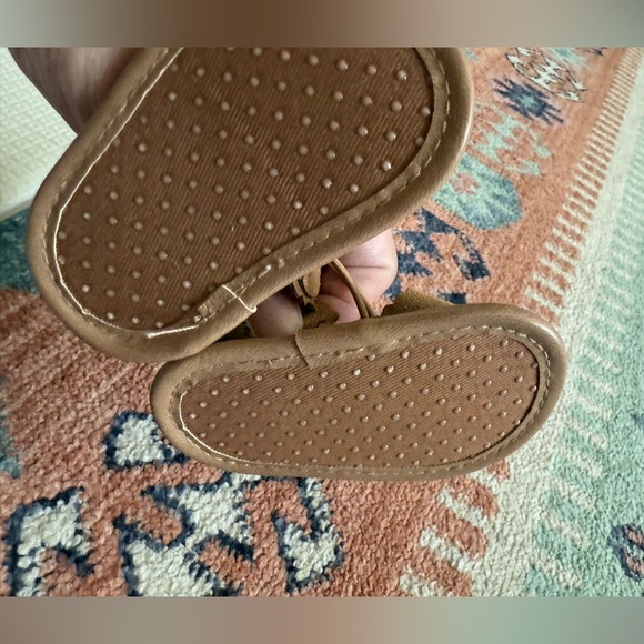 Old Navy|Baby girl Tan faux suede Sandals with ankle strap & tie detail•••Boho! - Picture 6 of 6